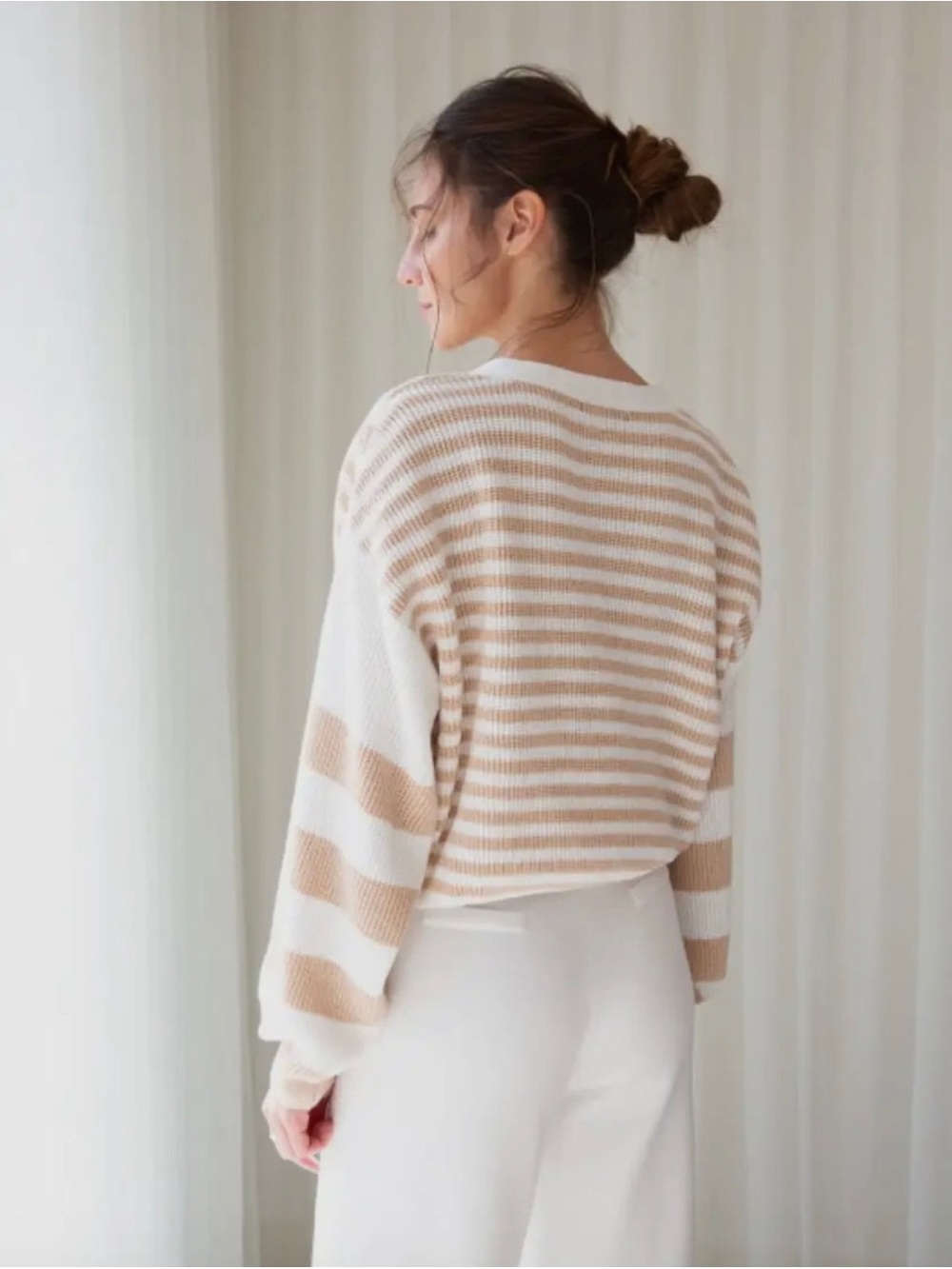Striped V-Neck Button Cardigan BNWT - Picture 4 of 4